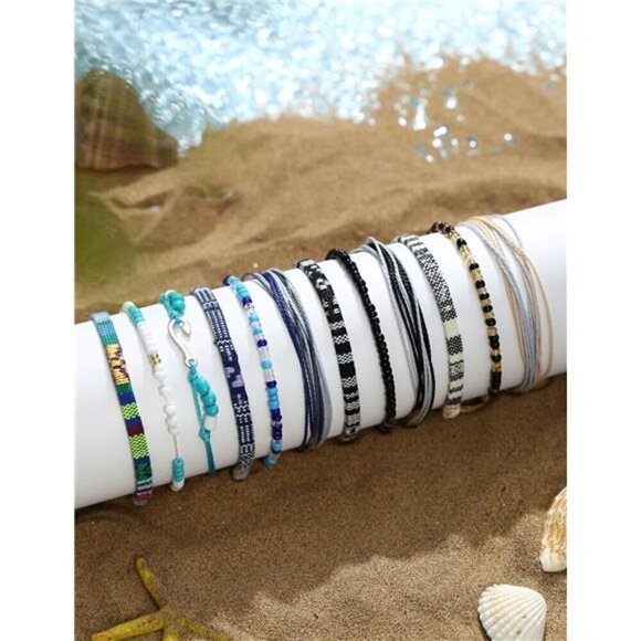24 Pieces Waterproof String Bracelets for Women Surfer Wave Boho - Picture 4 of 6